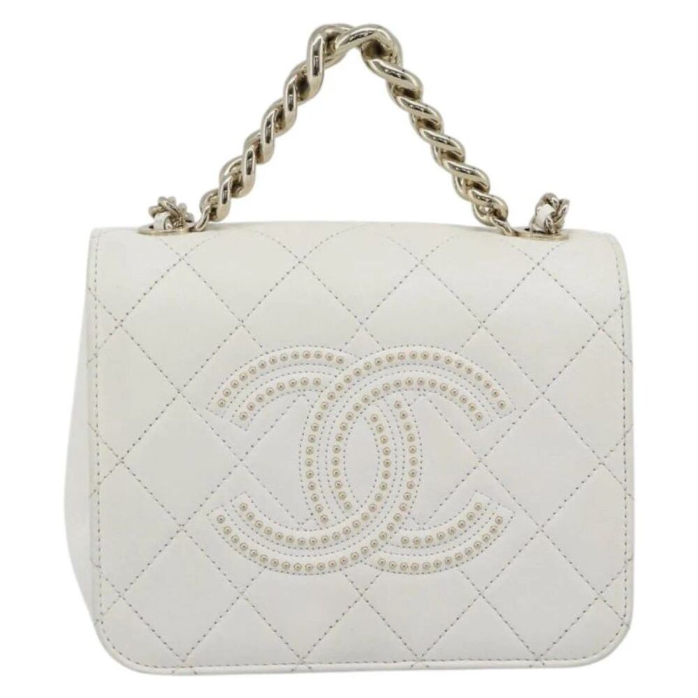 Chanel Beauty Begins Flap Quilted Lambskin White Leather Shoulder Bag Bag
